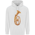 Tenorhorn Brass Musical Instrument Mens 80% Cotton Hoodie White