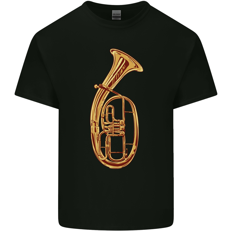 Tenorhorn Brass Musical Instrument Mens Cotton T-Shirt Tee Top Black