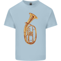 Tenorhorn Brass Musical Instrument Mens Cotton T-Shirt Tee Top Light Blue