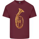 Tenorhorn Brass Musical Instrument Mens Cotton T-Shirt Tee Top Maroon