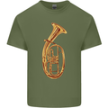 Tenorhorn Brass Musical Instrument Mens Cotton T-Shirt Tee Top Military Green