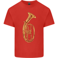 Tenorhorn Brass Musical Instrument Mens Cotton T-Shirt Tee Top Red