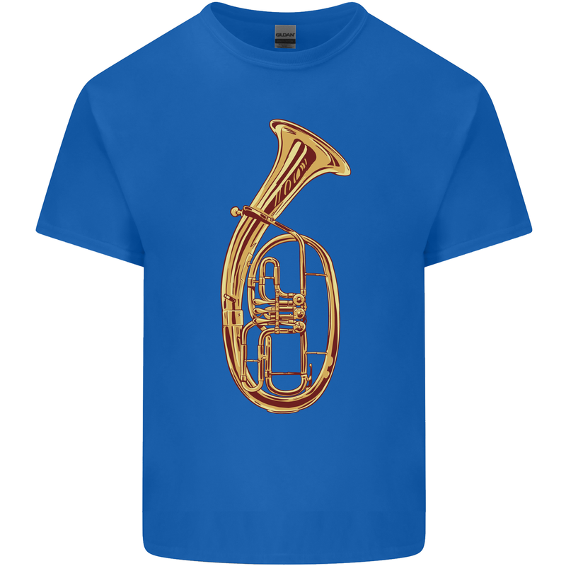 Tenorhorn Brass Musical Instrument Mens Cotton T-Shirt Tee Top Royal Blue