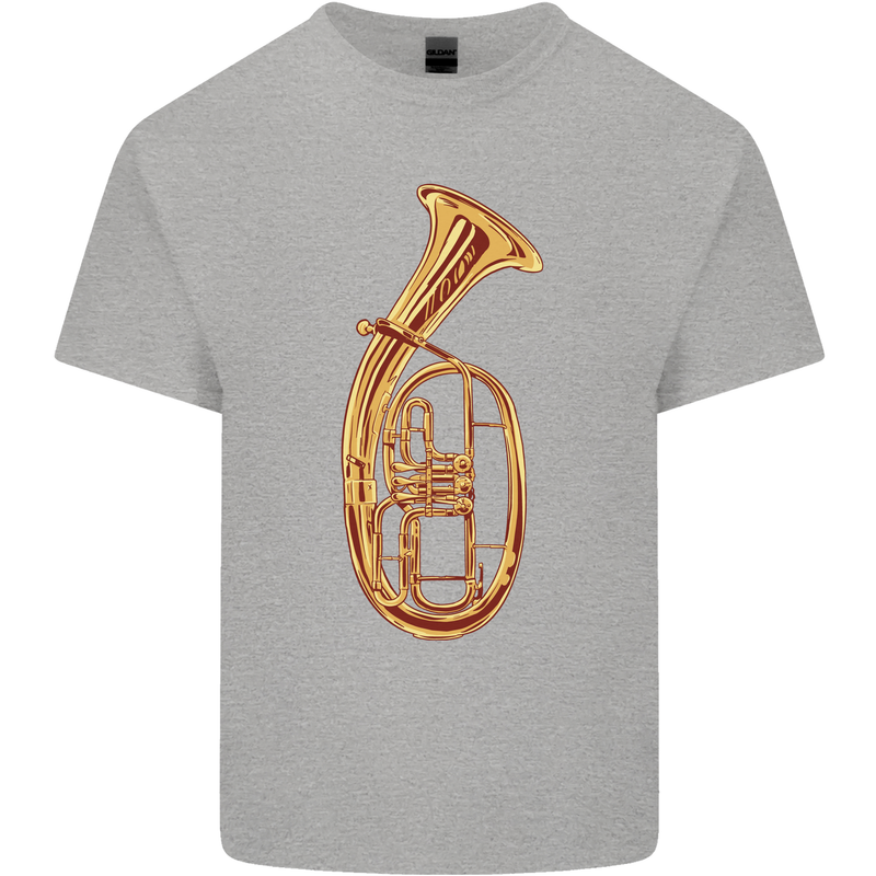 Tenorhorn Brass Musical Instrument Mens Cotton T-Shirt Tee Top Sports Grey