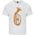 Tenorhorn Brass Musical Instrument Mens Cotton T-Shirt Tee Top White