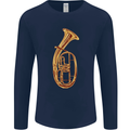 Tenorhorn Brass Musical Instrument Mens Long Sleeve T-Shirt Navy Blue