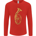 Tenorhorn Brass Musical Instrument Mens Long Sleeve T-Shirt Red