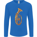 Tenorhorn Brass Musical Instrument Mens Long Sleeve T-Shirt Royal Blue