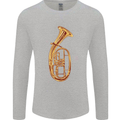 Tenorhorn Brass Musical Instrument Mens Long Sleeve T-Shirt Sports Grey