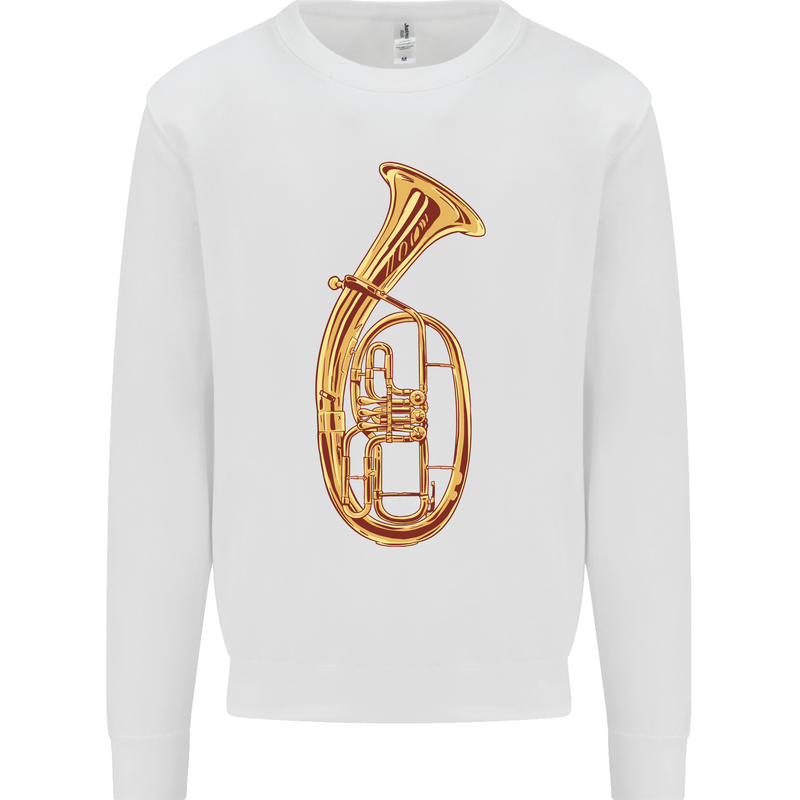 Tenorhorn Brass Musical Instrument Mens Sweatshirt Jumper White