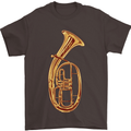 Tenorhorn Brass Musical Instrument Mens T-Shirt 100% Cotton Dark Chocolate