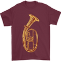 Tenorhorn Brass Musical Instrument Mens T-Shirt 100% Cotton Maroon