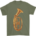 Tenorhorn Brass Musical Instrument Mens T-Shirt 100% Cotton Military Green