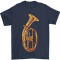 Tenorhorn Brass Musical Instrument Mens T-Shirt 100% Cotton Navy Blue