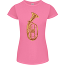 Tenorhorn Brass Musical Instrument Womens Petite Cut T-Shirt Azalea