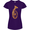 Tenorhorn Brass Musical Instrument Womens Petite Cut T-Shirt Purple