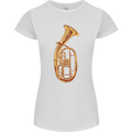 Tenorhorn Brass Musical Instrument Womens Petite Cut T-Shirt White