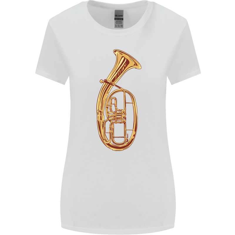 Tenorhorn Brass Musical Instrument Womens Wider Cut T-Shirt White