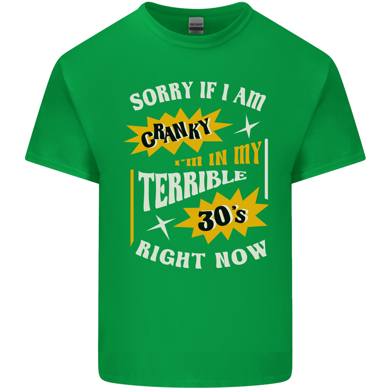 Terrible 30s Funny 30 Year Old Birthday Mens Cotton T-Shirt Tee Top Irish Green