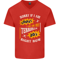 Terrible 30s Funny 30 Year Old Birthday Mens V-Neck Cotton T-Shirt Red