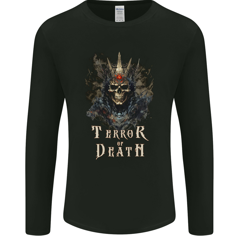 Terror of Death Skull Demon Mens Long Sleeve T-Shirt Black