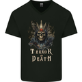 Terror of Death Skull Demon Mens V-Neck Cotton T-Shirt Black