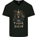 Terror of Death Skull Demon Mens V-Neck Cotton T-Shirt Black