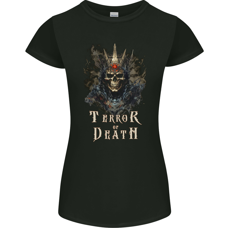 Terror of Death Skull Demon Womens Petite Cut T-Shirt Black