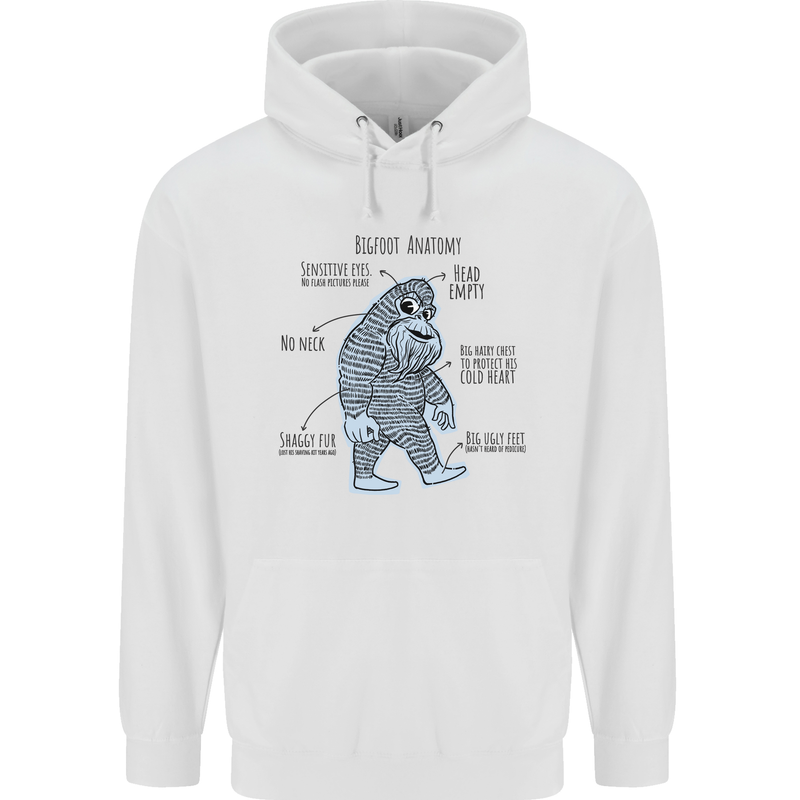 The Anatomy of Bigfoot Childrens Kids Hoodie White
