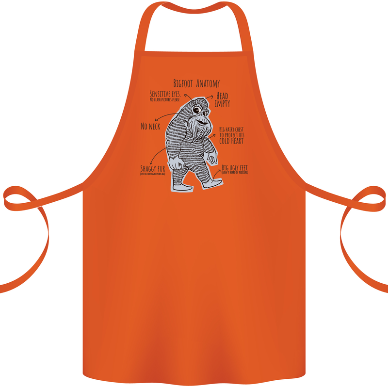 The Anatomy of Bigfoot Cotton Apron 100% Organic Orange