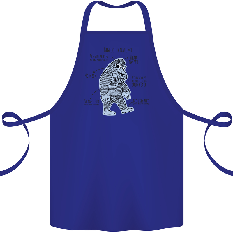 The Anatomy of Bigfoot Cotton Apron 100% Organic Royal Blue