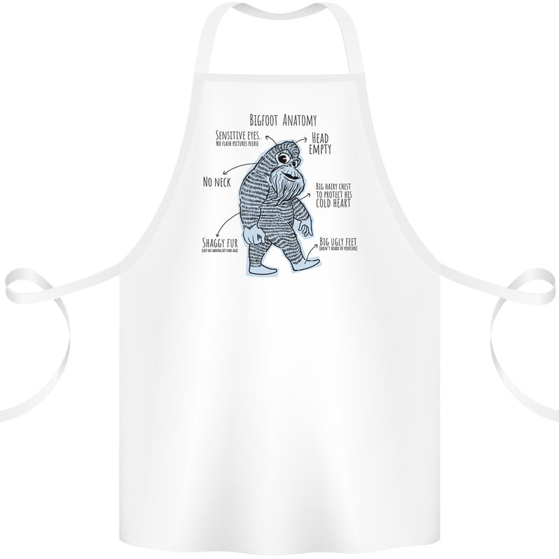 The Anatomy of Bigfoot Cotton Apron 100% Organic White