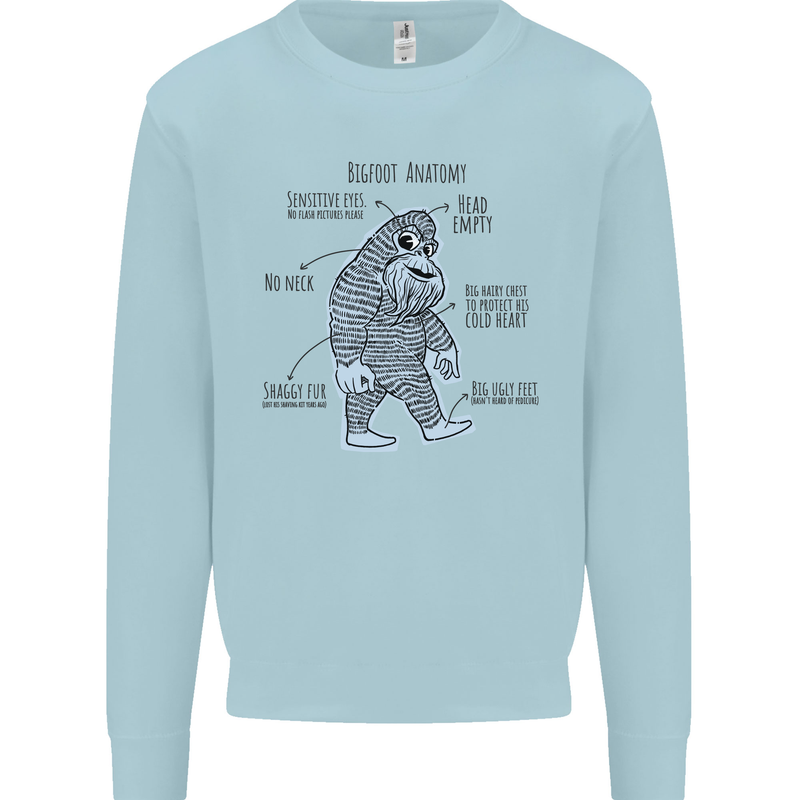 The Anatomy of Bigfoot Kids Sweatshirt Jumper Light Blue