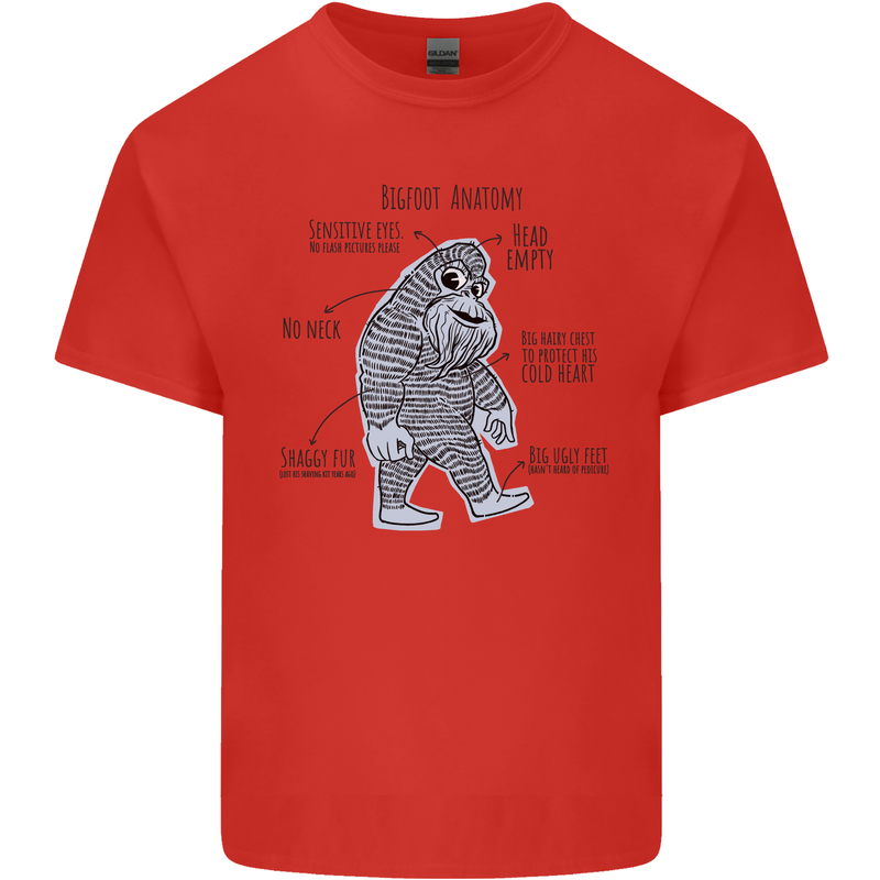 The Anatomy of Bigfoot Kids T-Shirt Childrens Red