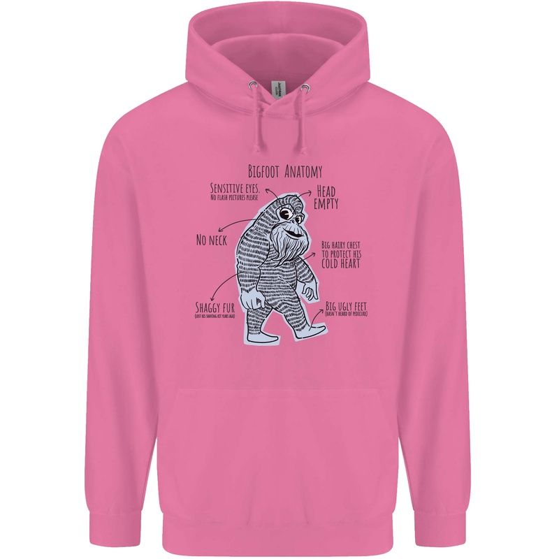The Anatomy of Bigfoot Mens 80% Cotton Hoodie Azelea
