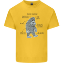 The Anatomy of Bigfoot Mens Cotton T-Shirt Tee Top Yellow