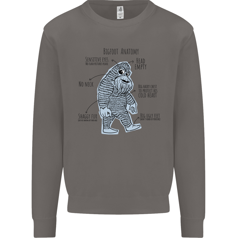The Anatomy of Bigfoot Mens Sweatshirt Jumper Charcoal