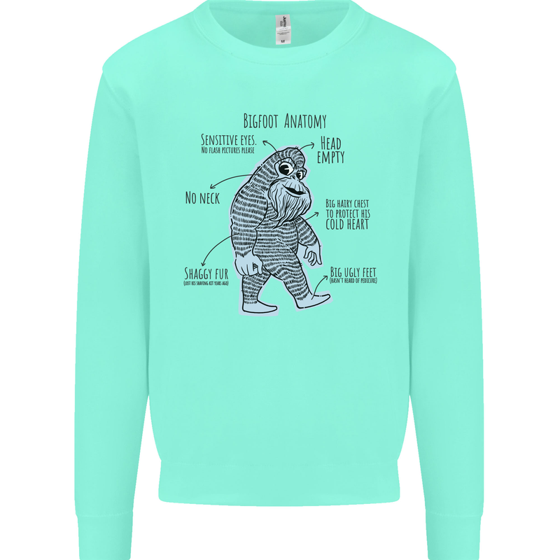 The Anatomy of Bigfoot Mens Sweatshirt Jumper Peppermint