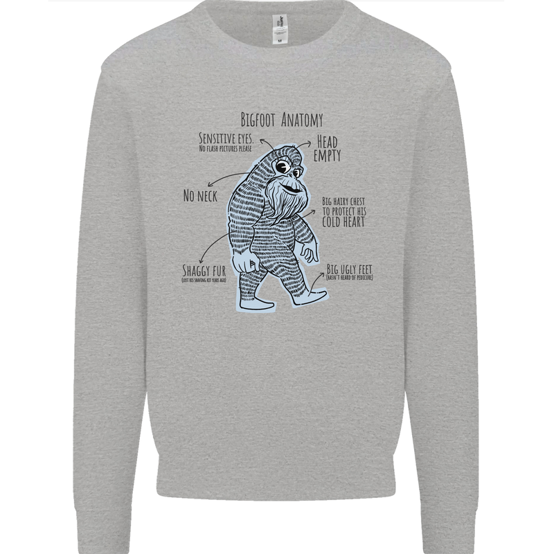 The Anatomy of Bigfoot Mens Sweatshirt Jumper Sports Grey