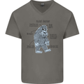 The Anatomy of Bigfoot Mens V-Neck Cotton T-Shirt Charcoal