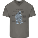 The Anatomy of Bigfoot Mens V-Neck Cotton T-Shirt Charcoal