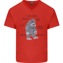 The Anatomy of Bigfoot Mens V-Neck Cotton T-Shirt Red