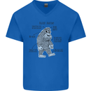 The Anatomy of Bigfoot Mens V-Neck Cotton T-Shirt Royal Blue