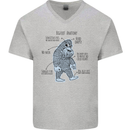 The Anatomy of Bigfoot Mens V-Neck Cotton T-Shirt Sports Grey