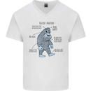 The Anatomy of Bigfoot Mens V-Neck Cotton T-Shirt White