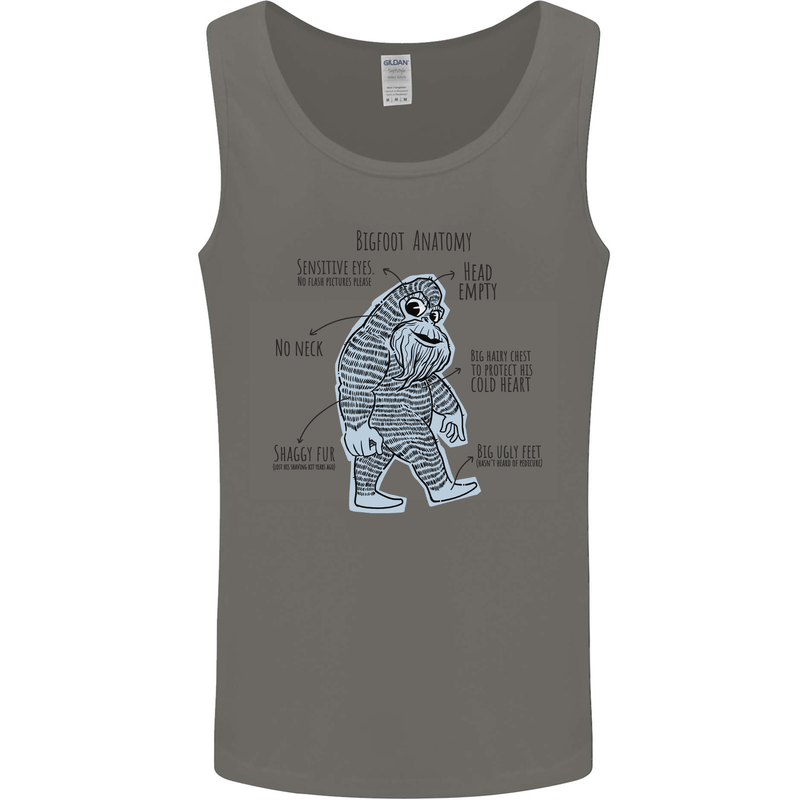 The Anatomy of Bigfoot Mens Vest Tank Top Charcoal