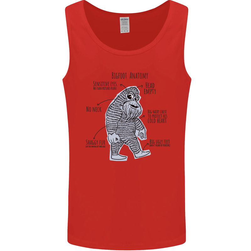The Anatomy of Bigfoot Mens Vest Tank Top Red