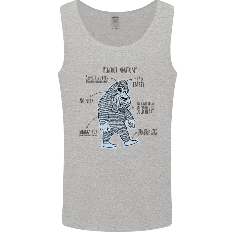 The Anatomy of Bigfoot Mens Vest Tank Top Sports Grey