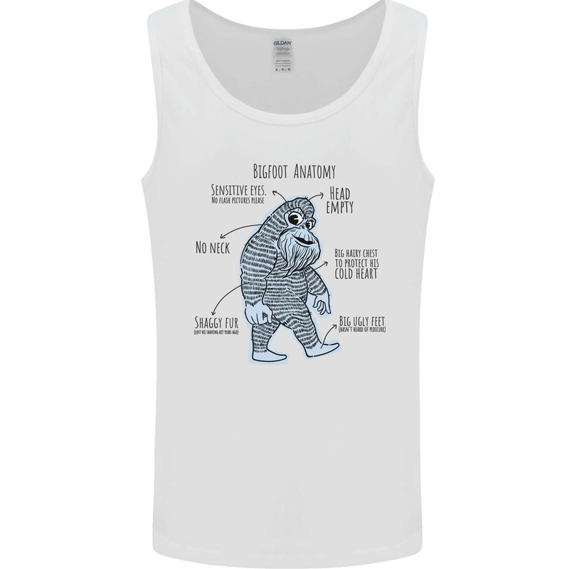 The Anatomy of Bigfoot Mens Vest Tank Top White