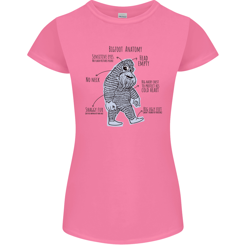 The Anatomy of Bigfoot Womens Petite Cut T-Shirt Azalea